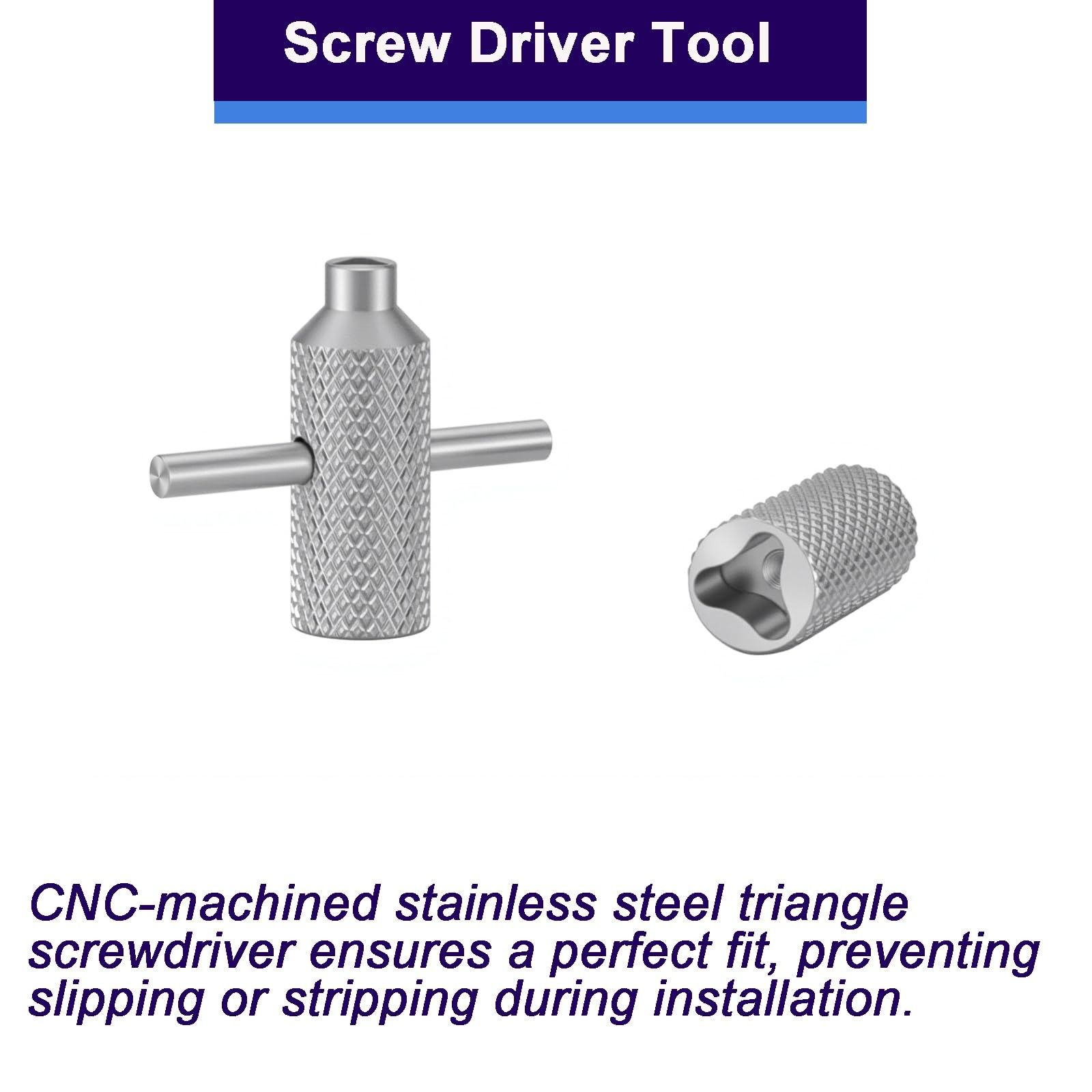Triangle Screw & Driver Kit Compatible with 4 in x 0.7 in, as shown