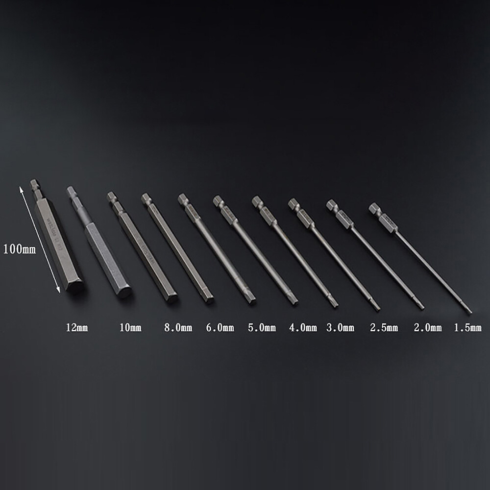 Hex Key Allen Bit Set 1.5-12mm Extra Long Magnetic Screwdriver Power Drill 1/4″