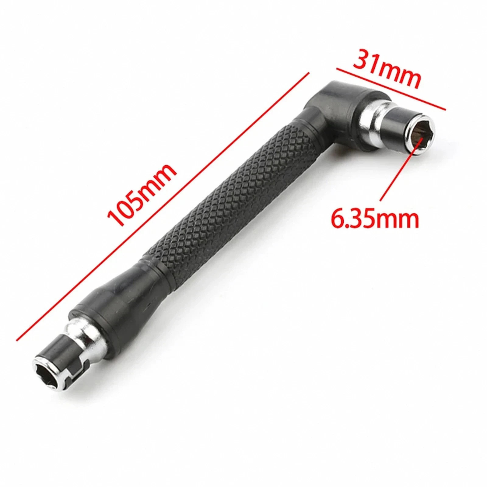 Black L Type 1 4 Hexagon Screwdriver Bit 90° Double-End Handle 0.25 In Tool