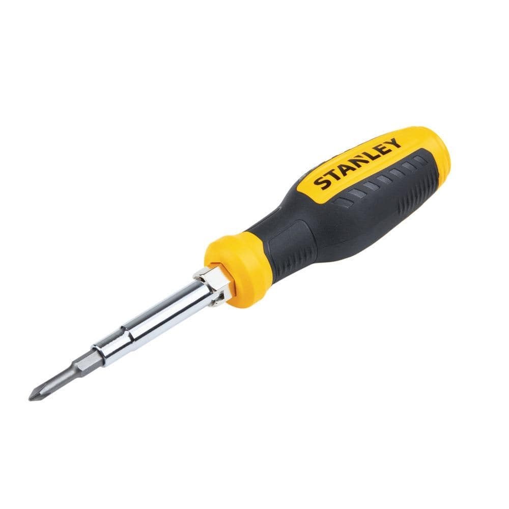 6-in-1 Multi-Bit Screwdriver Nut Driver Bits in Handle Comfort Grip