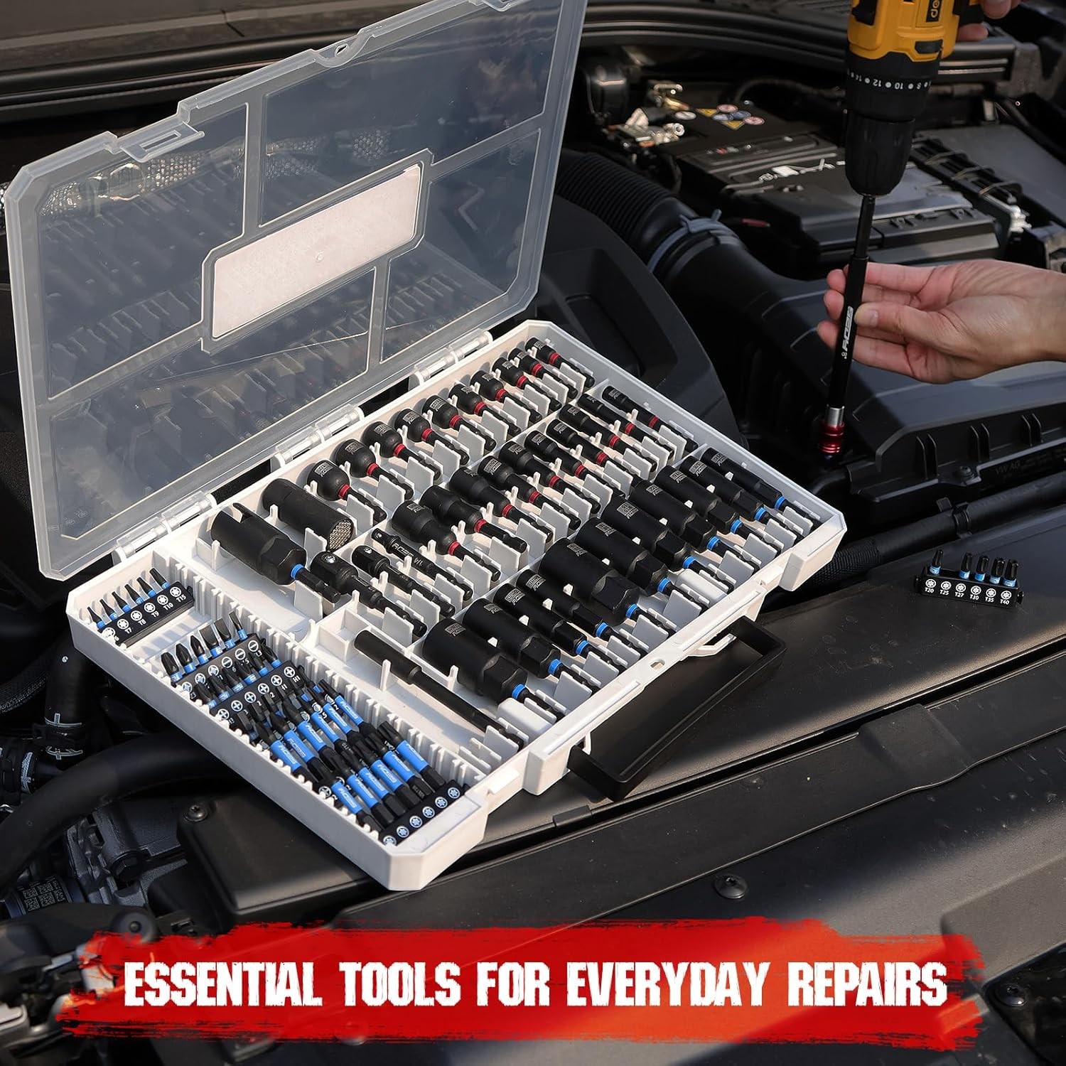 SEDY 80-Piece Magnetic Impact Nut Driver Set Metric SAE S2 Steel Cr-V 84099