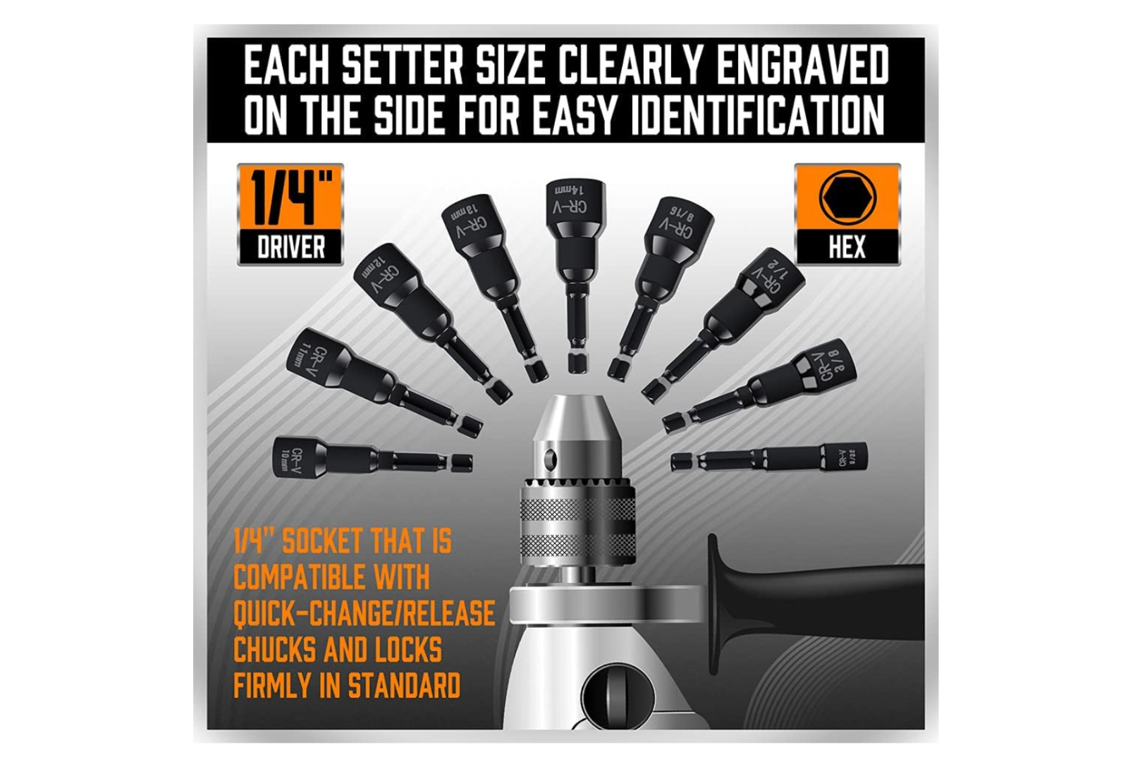 47-Piece Magnetic Nut Driver & Bit Set | Cr-V Steel, Impact Rated, Storage Case