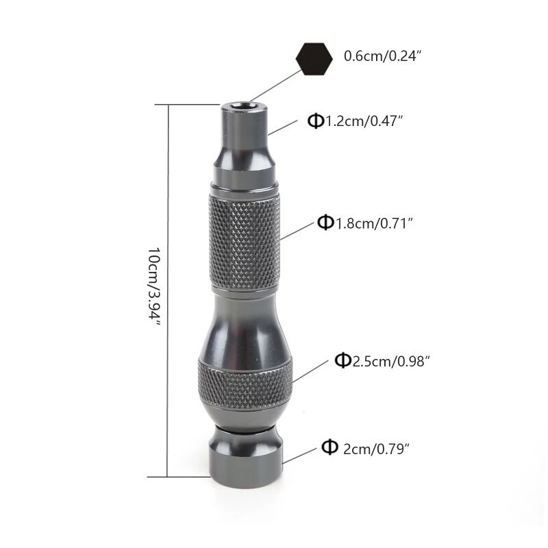 4” Long Heavy Duty Metal Handle/Screwdriver 1/4″ Hex Bit Holder Magnetic