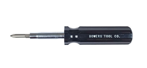 Bowers Tool Co. 6-1 Screwdriver Black Phillips Flat Slotted Multi Bit 6 in 1 USA