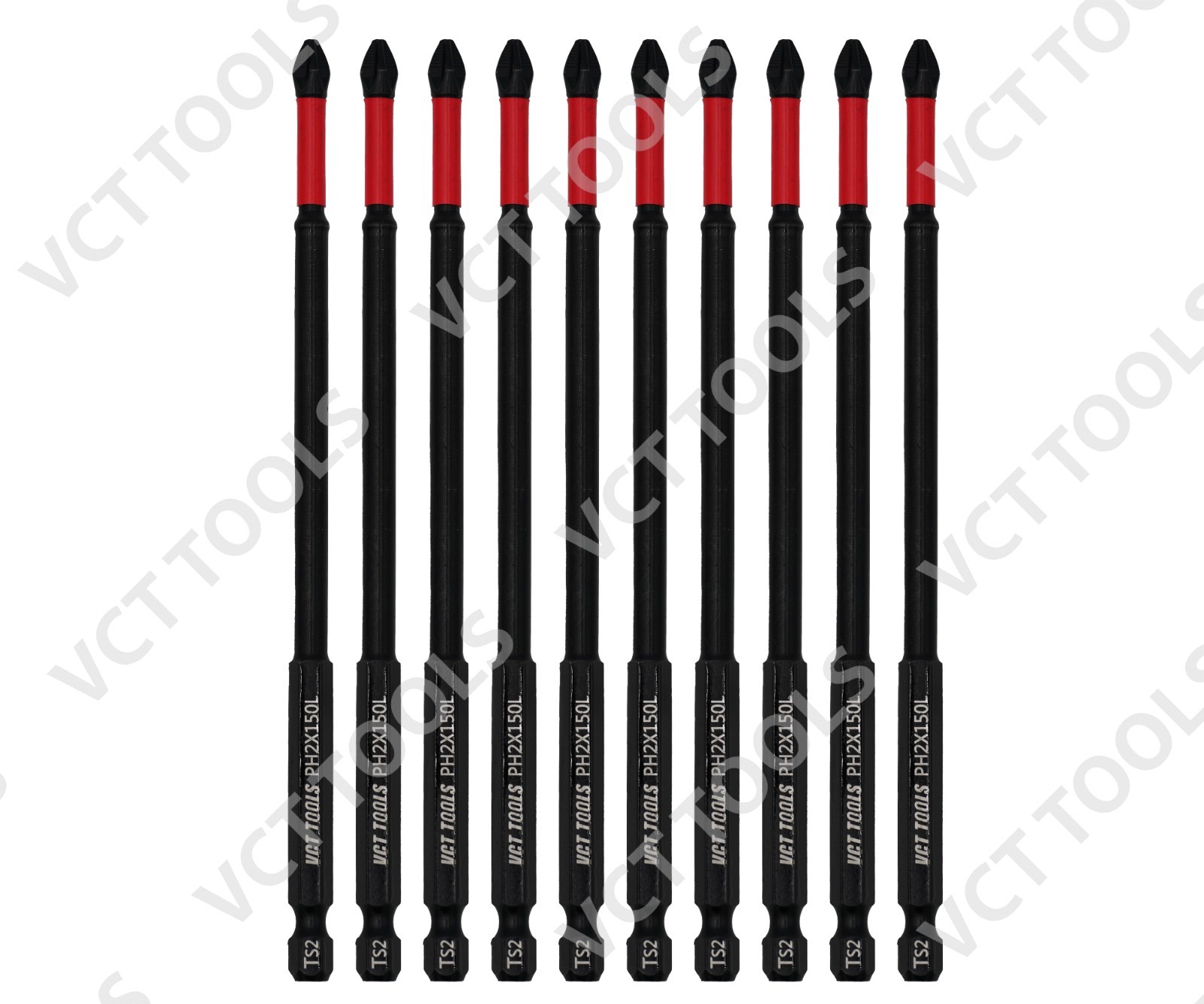 10‑Pack Phillips PH2 Magnetic Anti‑Slip Screwdriver Bits – 6″ S2 Steel Set