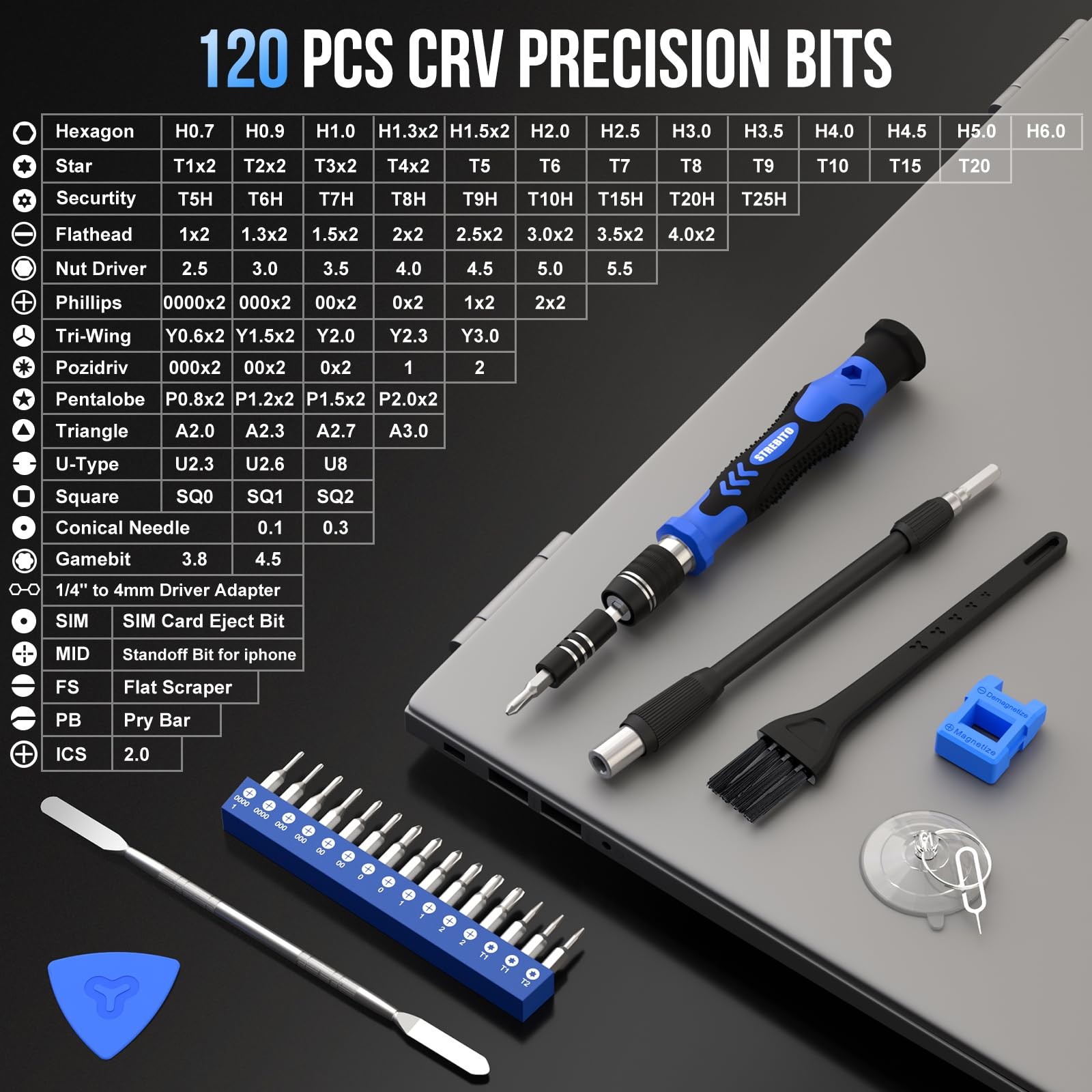 Electronics Precision Screwdriver Sets 142Piece with 120 Bits