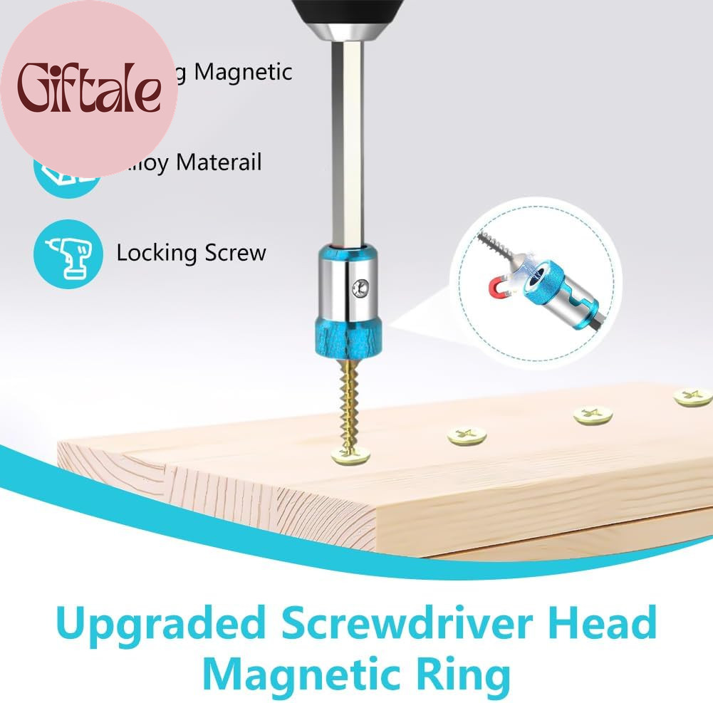 Upgraded Screwdriver Head Magnetic Ring, 1/4 Inch/6.35Mm Universal Screw Magneti