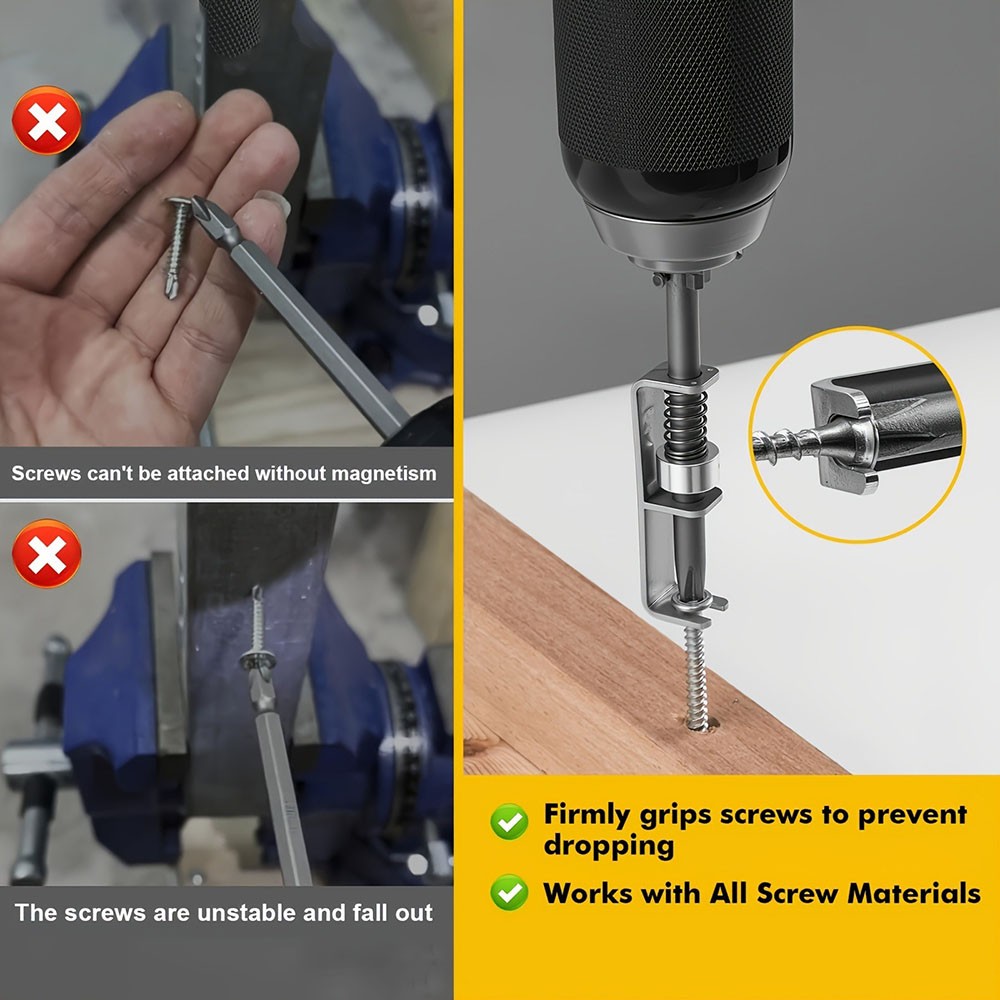 8 Pack Spring Loaded Screw Holder Bit Set for Woodworking and Construction Use