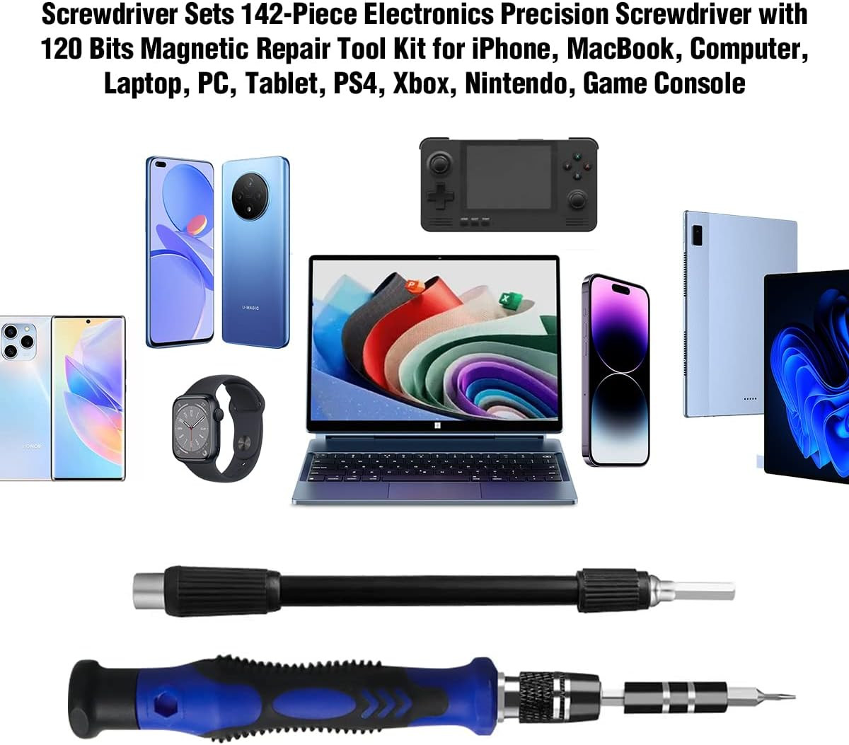 142 in 1 Professional Computer Repair Tool Kit, Precision Screwdriver Set