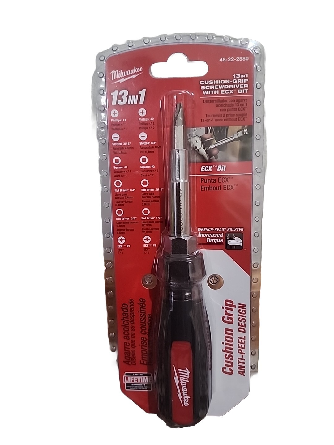 Milwaukee 48-22-2880 13 in 1 Cushion Grip Screwdriver w/ ECX