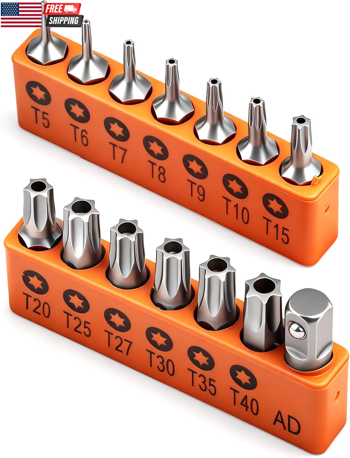 Tamper Proof Torx Bit Set, 13-Pieces T5-T40 Security Torx Bits with Magnetic Tip