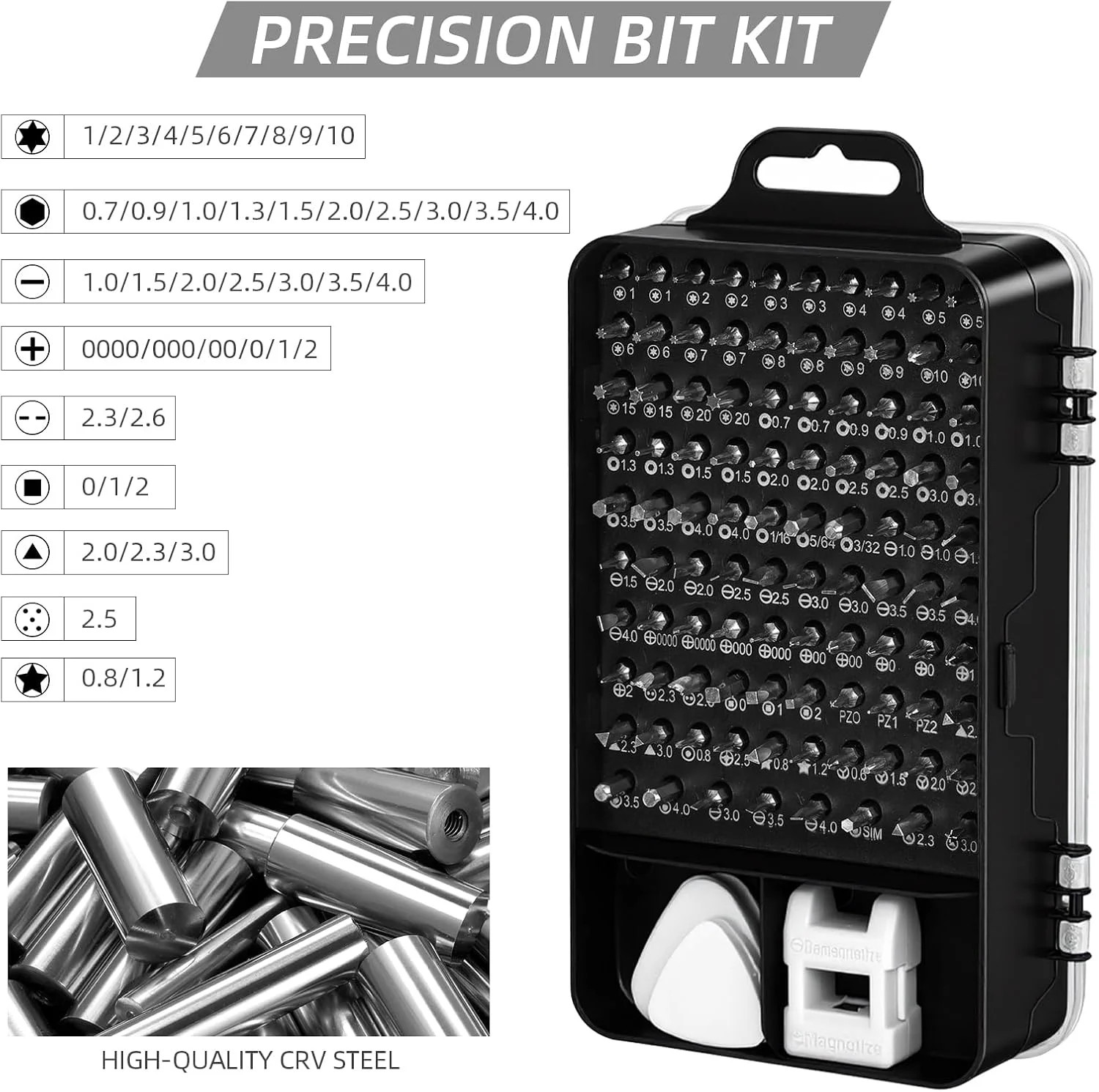 115-in-1 Precision Screwdriver Set, Micro Magnetic Repair Tool Kits,Mini Screwdr