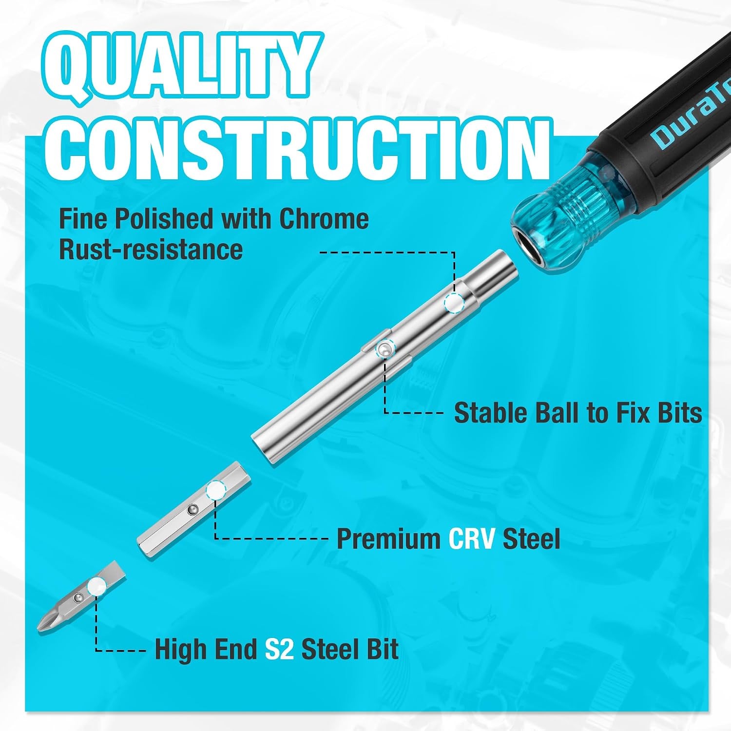 Screwdriver, Multi Bit 11-in-1 Screw Driver & Nut Driver Set, Premium S2 Steel