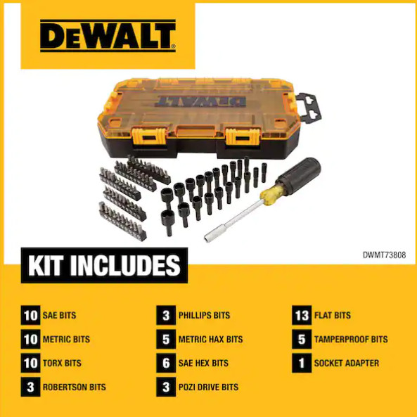 New ! 1/4 in. Multi-Bit and Nut Driver Set (70-Piece), DWMT73808