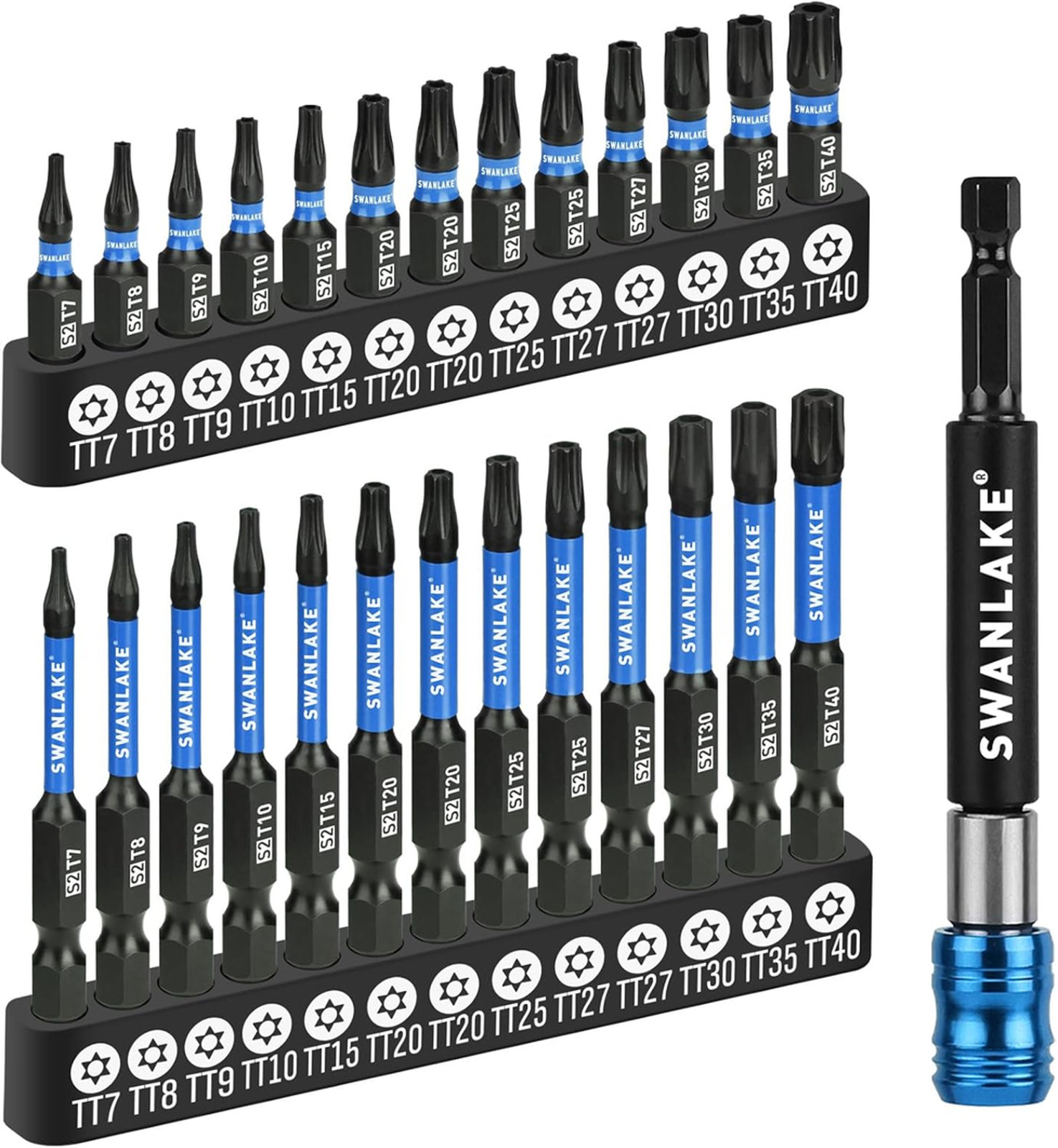 Impact Torx Bit Set 27-Piece S2 Steel Tamper Proof Magnetic Screwdriver Bits