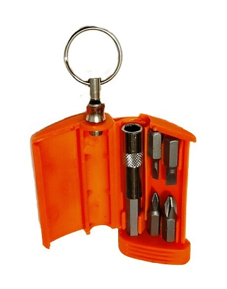 Screw Driver (2) Keychain Power Bit Driver 6 Pc Bit Driver Included – Green Case