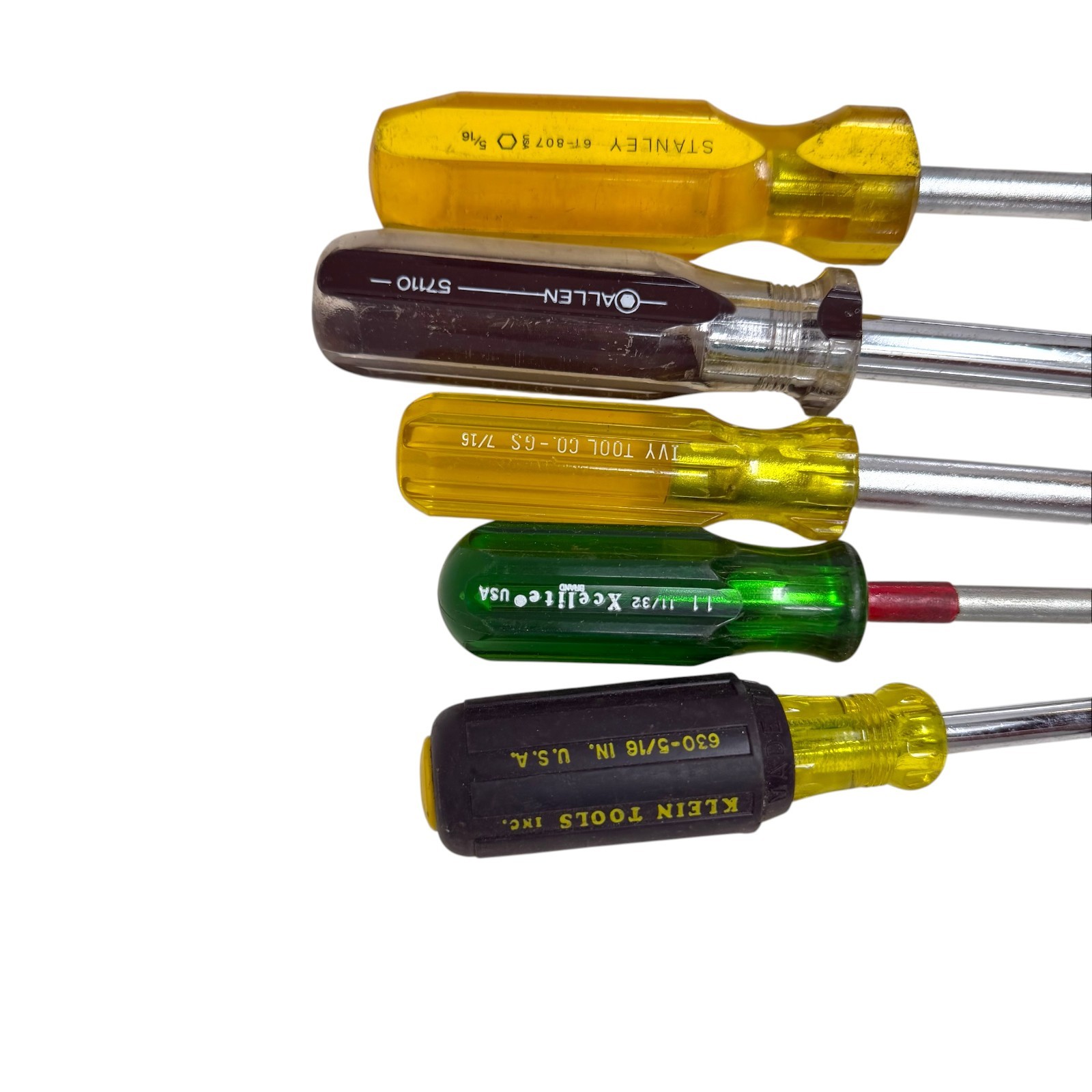 Klein 630-5/16, Allen 57110, Stanley, Ivy Nut Driver Hand Tool Lot, 5 Pcs
