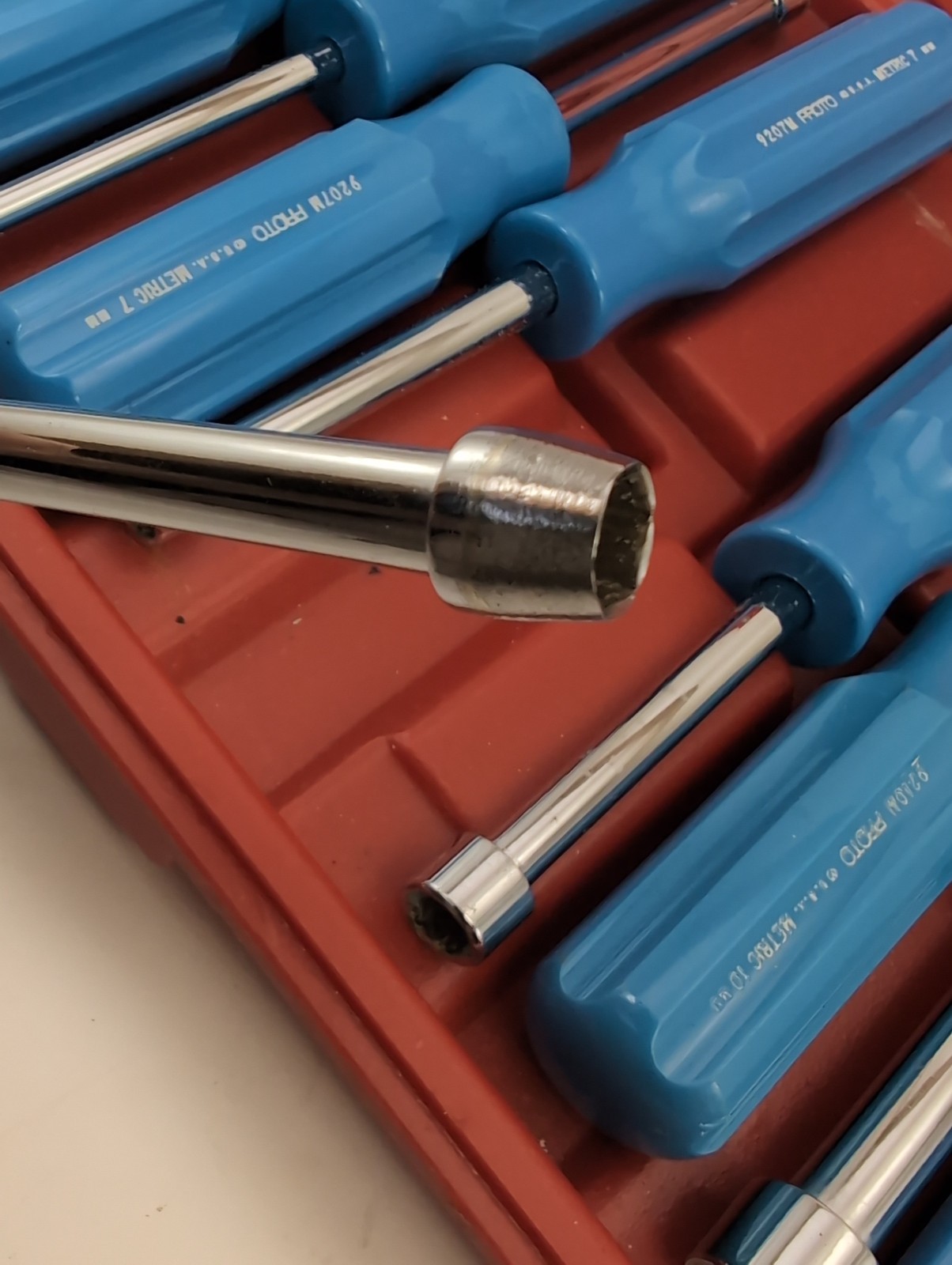 PROTO 11pc Solid Round Shank Nut Driver Set w/Case 4mm-14mm