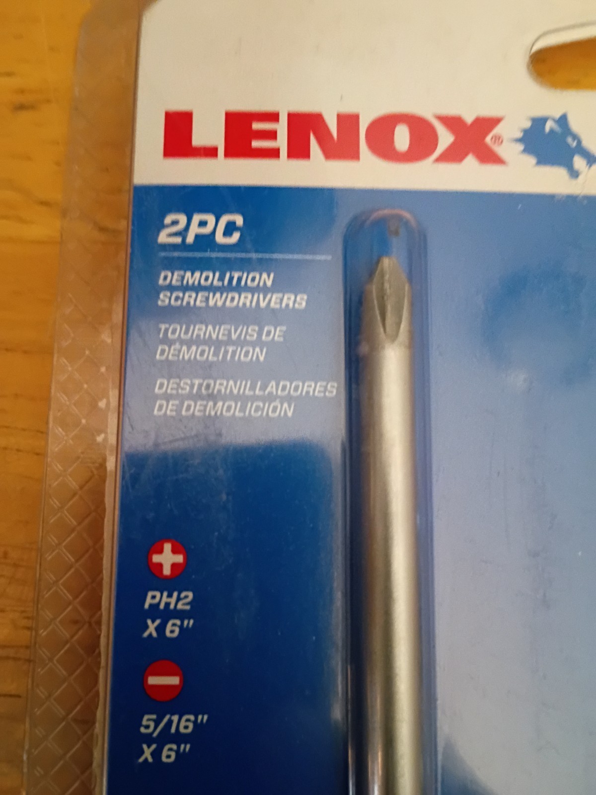 Lenox 2 pc Demolition Screw drivers PH2x6″ 5/16″x6″