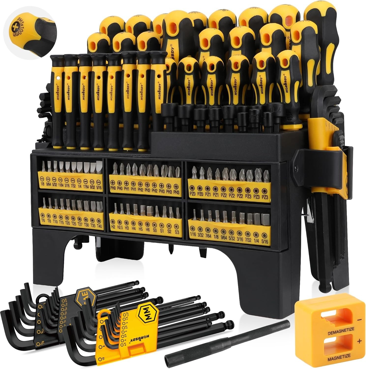 Complete 140-Piece Screwdriver Set with Precision Tools and Magnetic Features