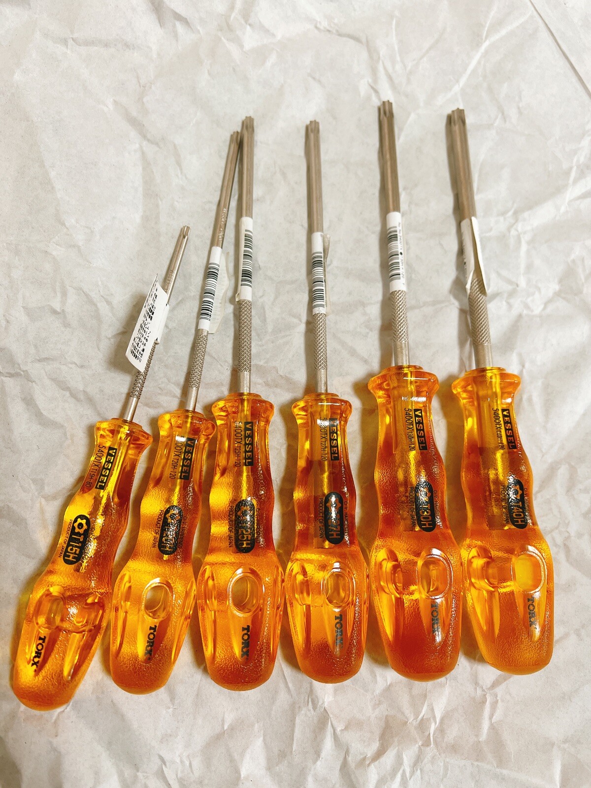 VESSEL TORX Driver 6-piece set 5400TX Power Grip T15H T20H T25H T27H T30H T40H