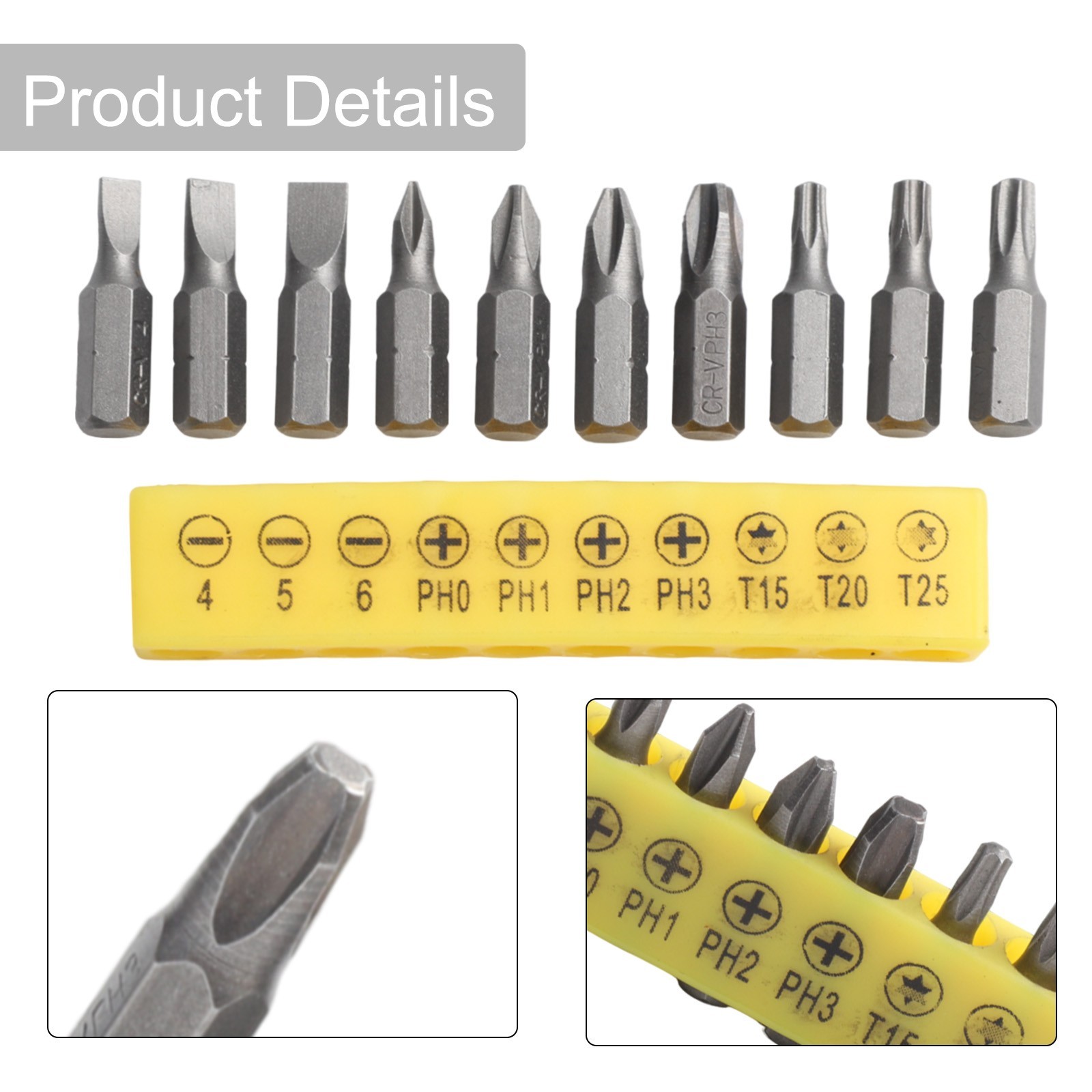 Woodworking Power Tool Set Including Magnetic Drill Bit and Connecting Rod