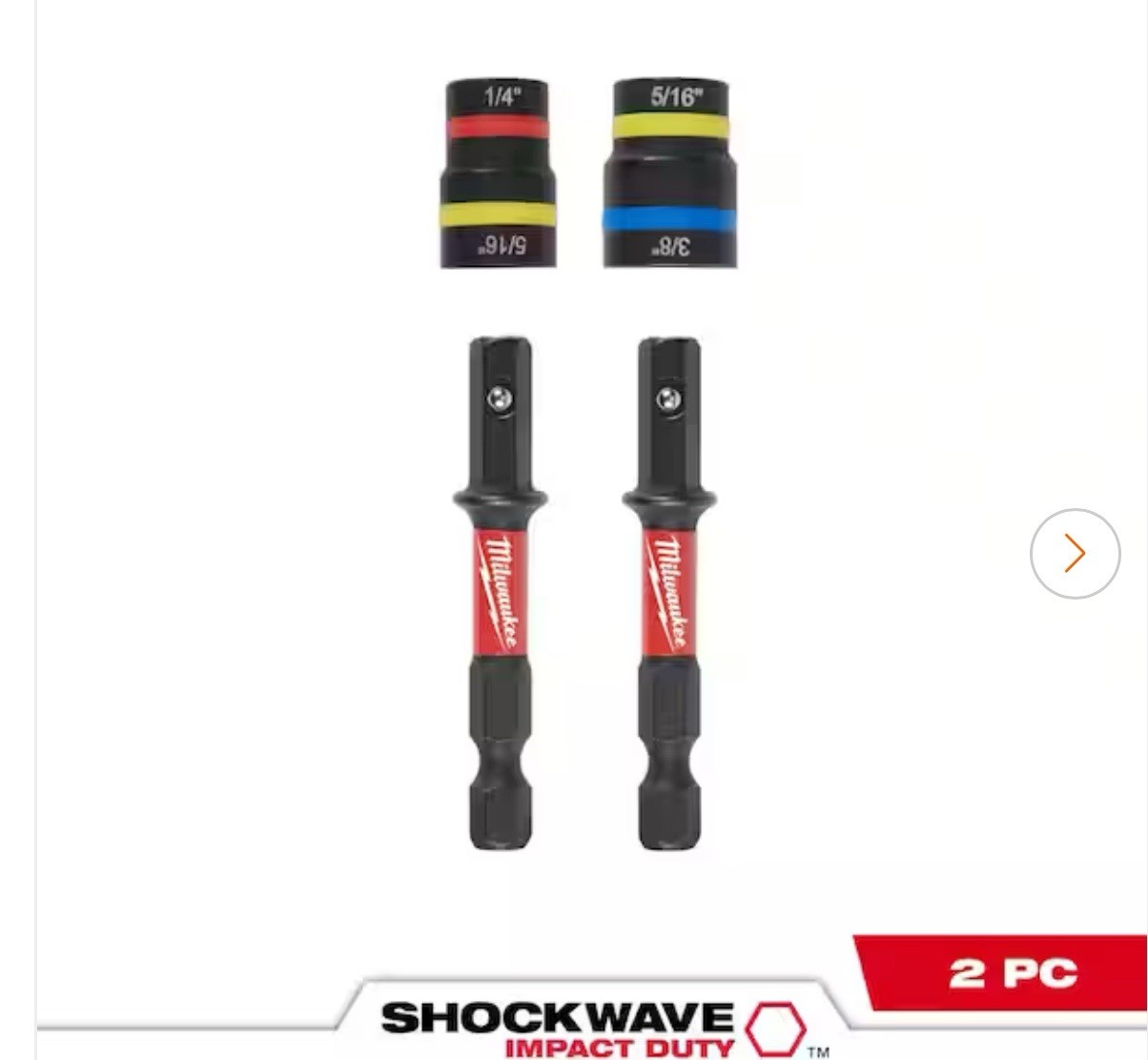 Milwaukee 49-66-4565, SHOCKWAVE Impact-Duty 2-in-1 Nut Driver Set (4-pieces)