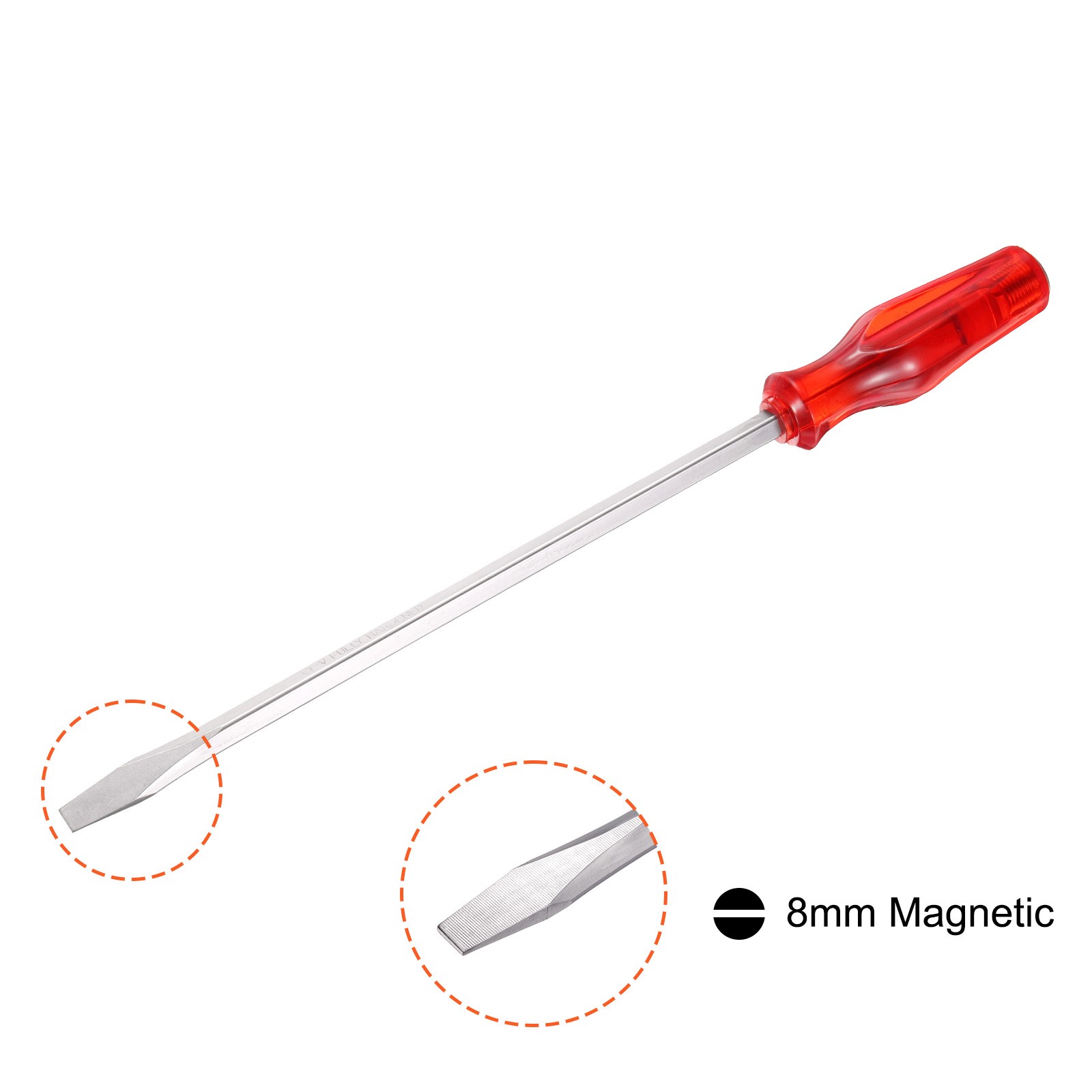 8mm Demolition Driver Slotted Screwdriver with 10 Inch Square Shank