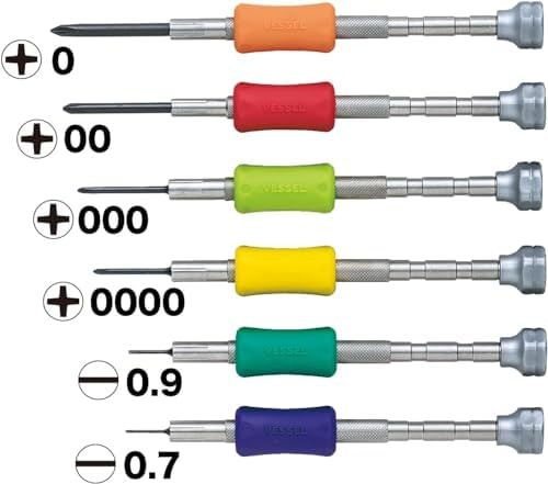 Vessel Precision Screwdriver Set TD-56S / +0, 00, 000, 0000, -0.7, -0.9