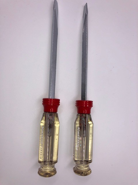 Lot of 2 POWR-KRAFT Screwdrivers Flat Head 4600-6 New Old Stock