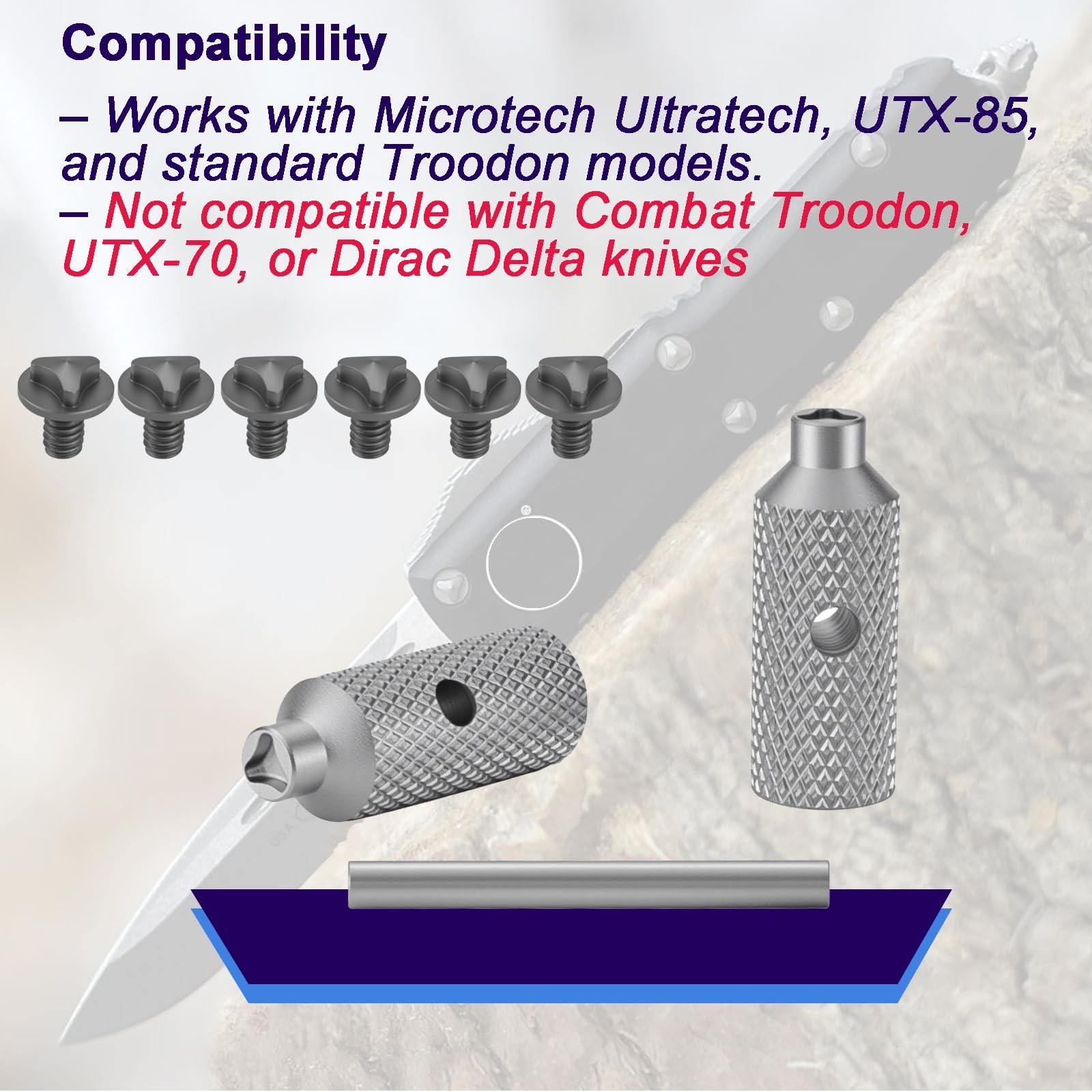 Triangle Screw & Driver Kit Compatible with 4 in x 0.7 in, as shown