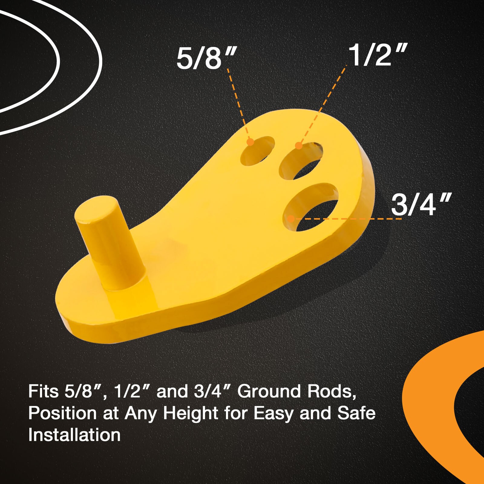 Universal Ground Rod Driver Install Tool Fits 5/8 1/2 3/4 Inch Ground Rods