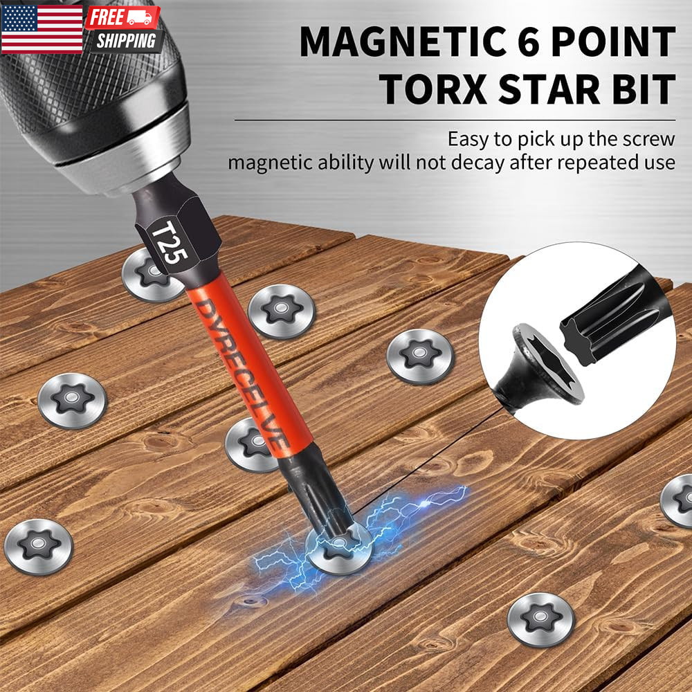 12-Pack Impact Security Torx Bit Set (T5-T40) 3-Inch Long, S2 Steel, Professiona