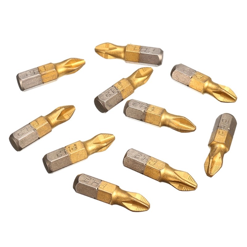 Complete 10pcs PH2 Screwdriver Bit Set Antislip Drill Bit for Woodworking