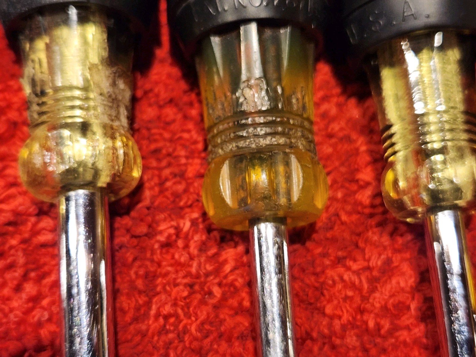 VINTAGE KLEIN 631 Standard Hollow Shaft Nut Driver Set 7 +1 Piece Bonus #650 Awl
