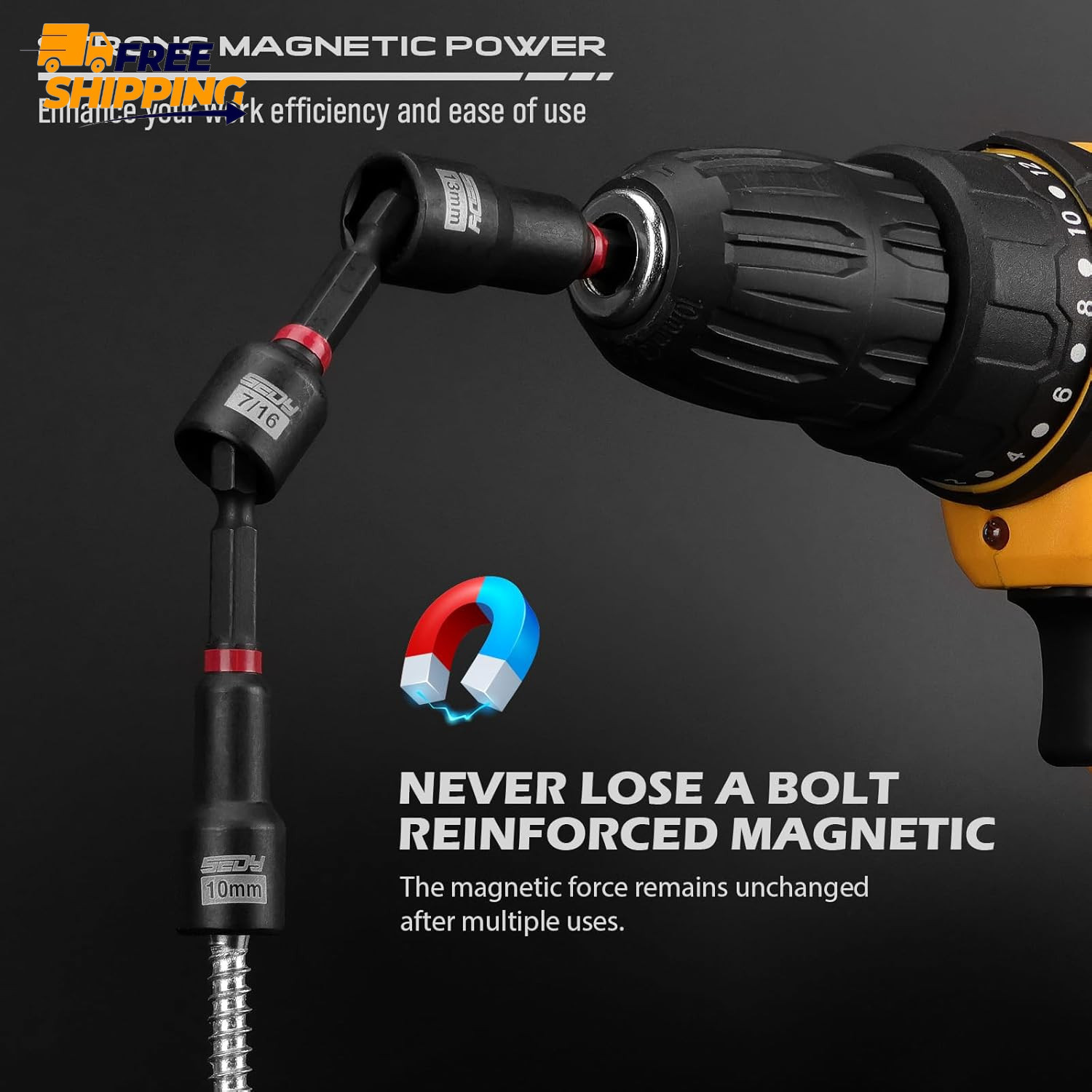 80-Piece Premium Magnetic Impact Nut Driver Set Metric & SAE ✅