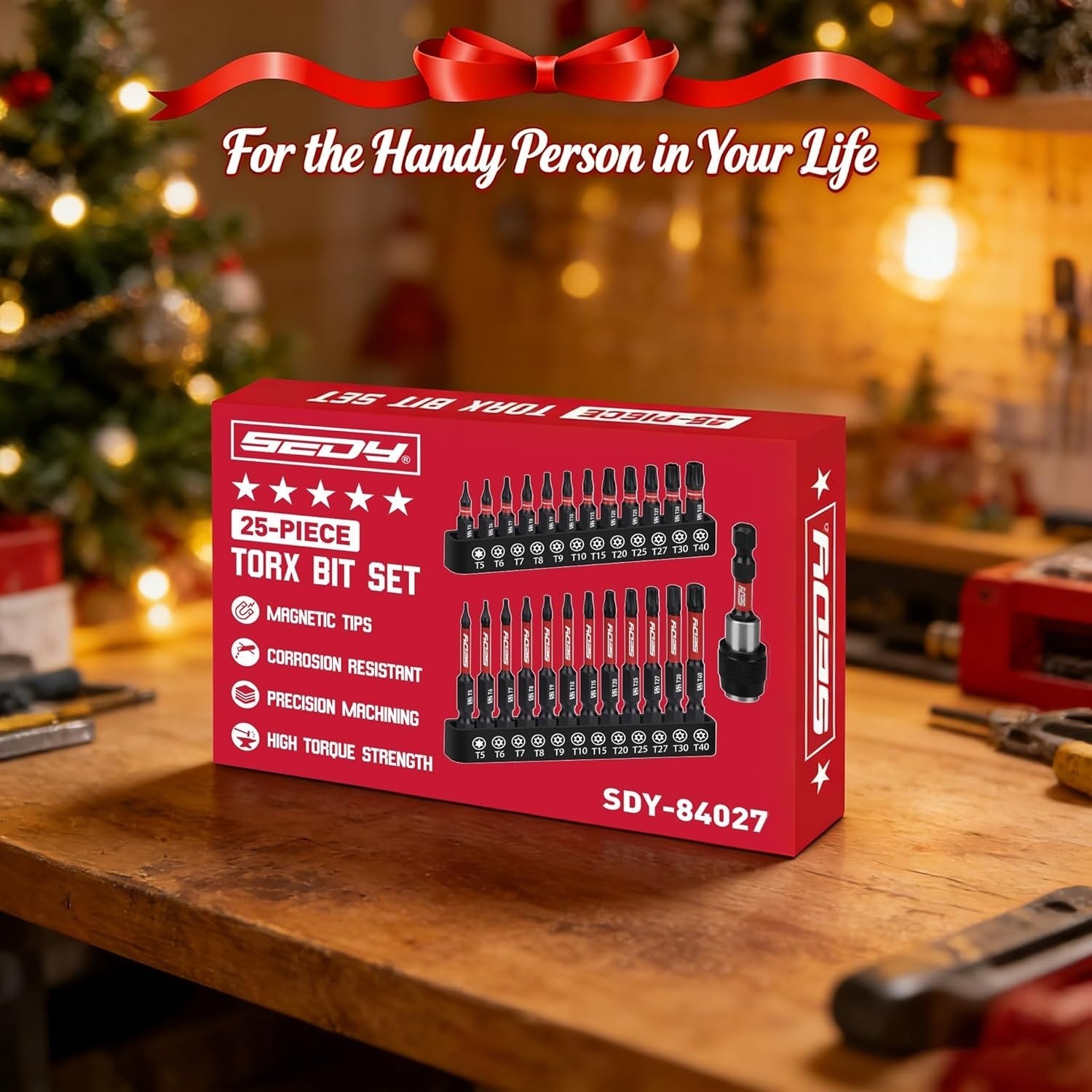 25-PCS Torx Bit Set, 1”&2.5” Security Tamper Proof Torx Impact Screwdriver Bit