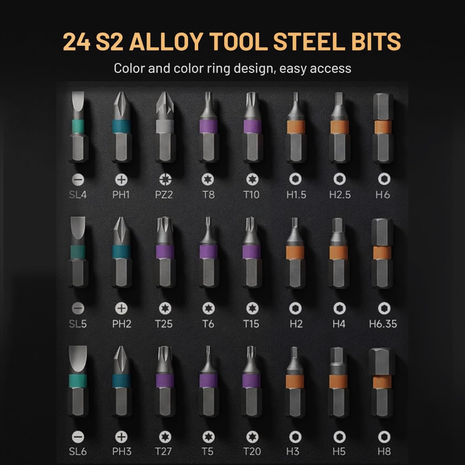 24 In 1 Magnetic Ratchet Screwdriver Set Mini Bit Driver Kit With Reversible Tha