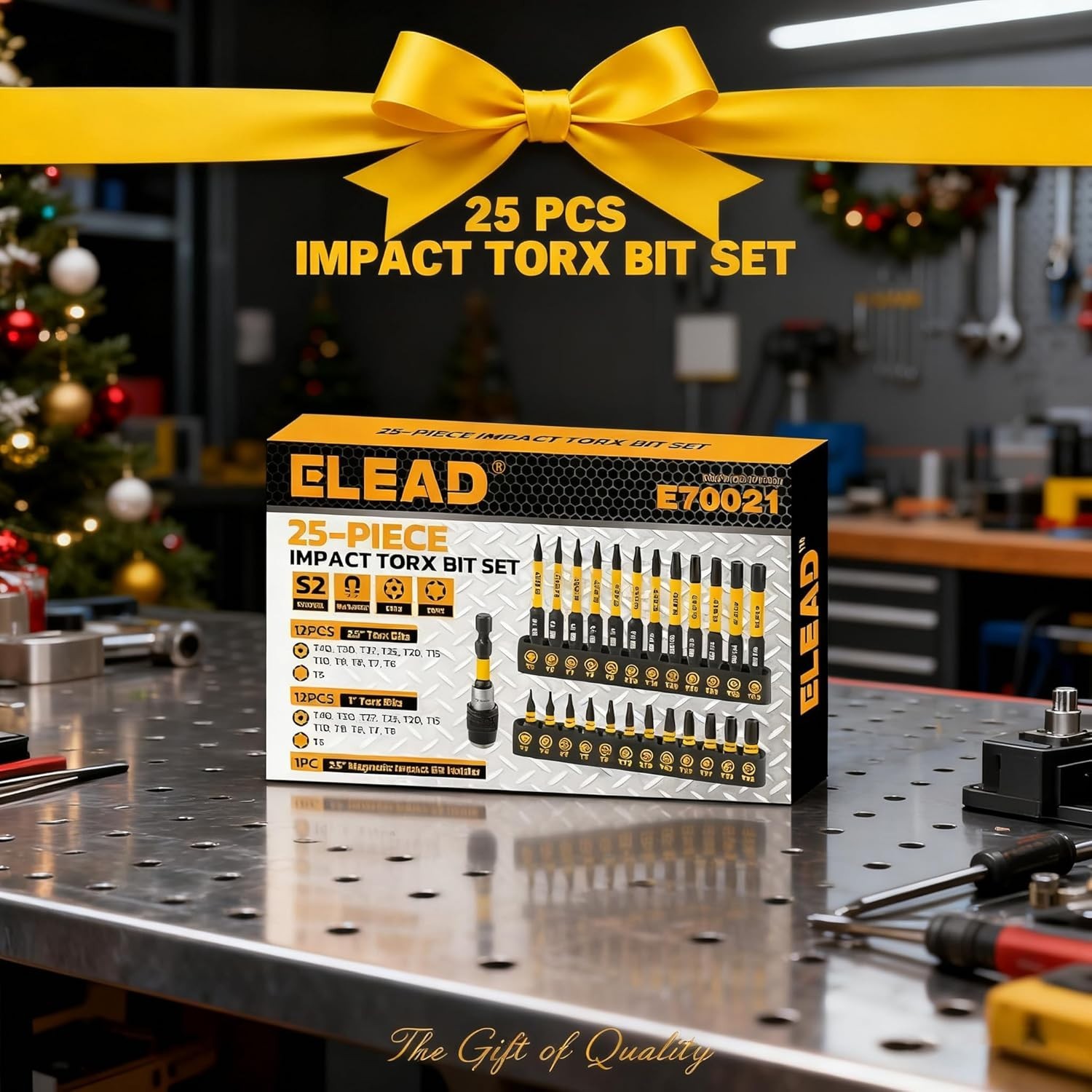 Versatile 25-Piece Torx Bits Set with Magnetic Extension for Home Improvement
