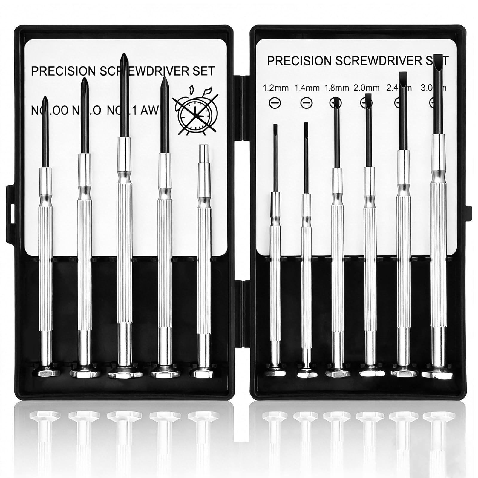 11PCS Small Precision Screwdriver Set, Premium Mini Small, Silver and Black