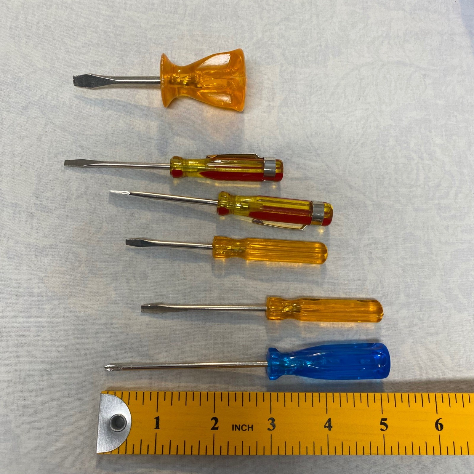 Vintage Mini Screwdriver Lot Pocket Stubby Precision Flat Phillips 6 Pc