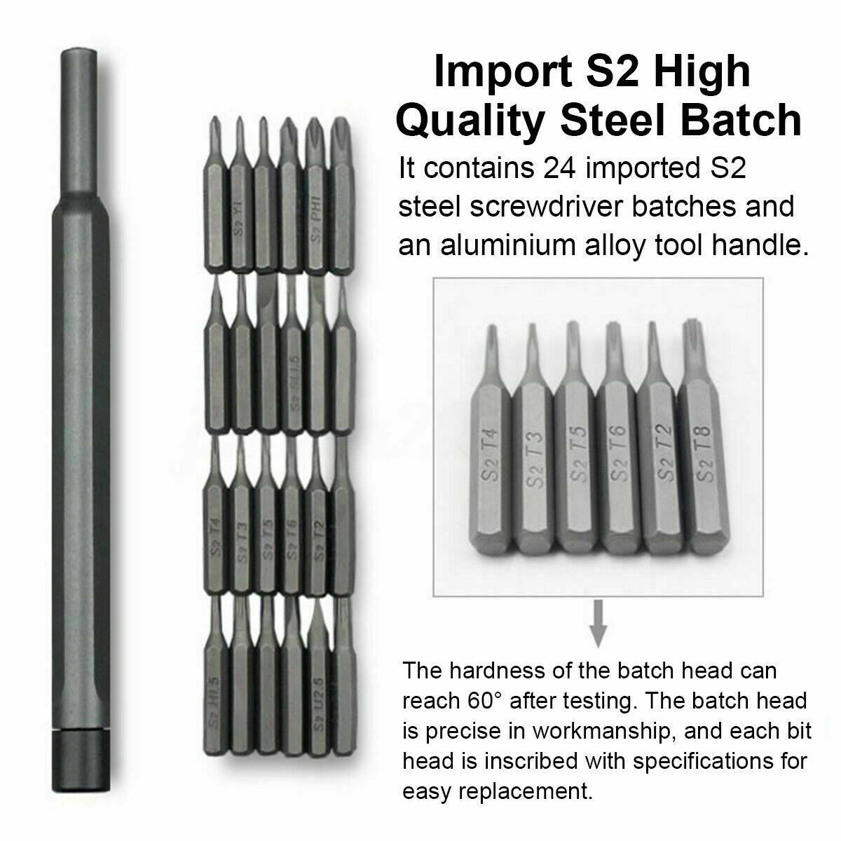 25 in 1 S2 Bits Precision Screwdriver Set Magnetic Screwdriver Repair Tool Kit A