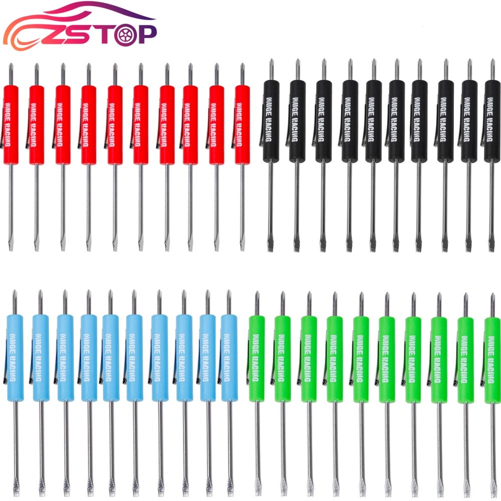 10PCS Mini Pocket Screwdriver Phillips & Flat Head Tip w/Magnet and Clip