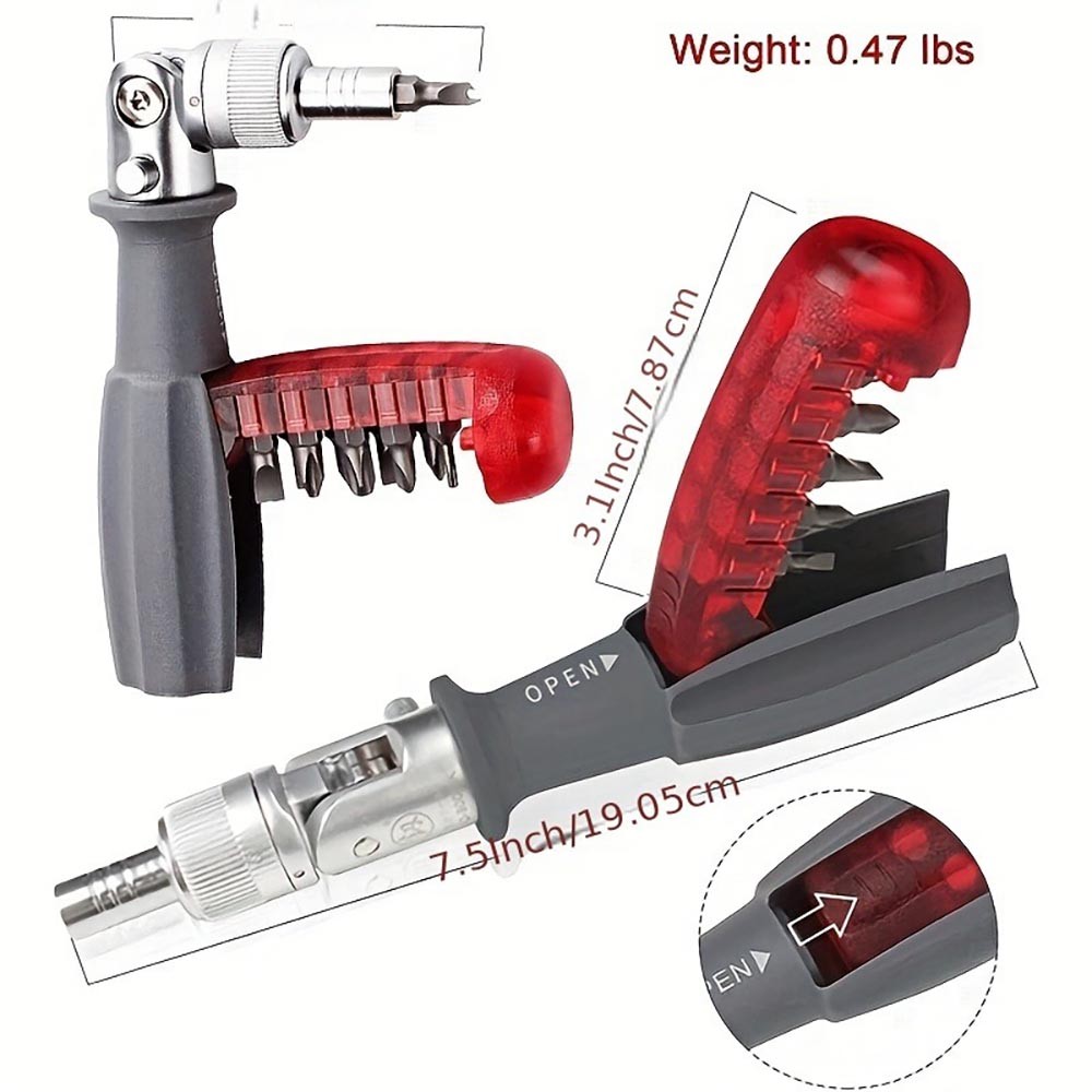 Robust Easy-To-Use Compact Portable 10-in-1 Multi-Functional Ratchet Screwdriver