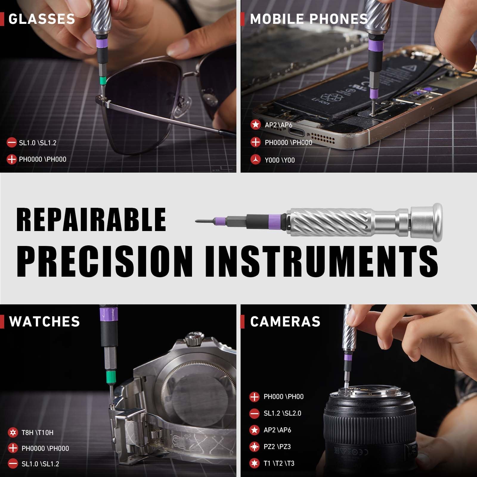Magnetic Ratchet Screwdriver Set with S2 Steel Bits, Flexible Shaft for DIY & Re
