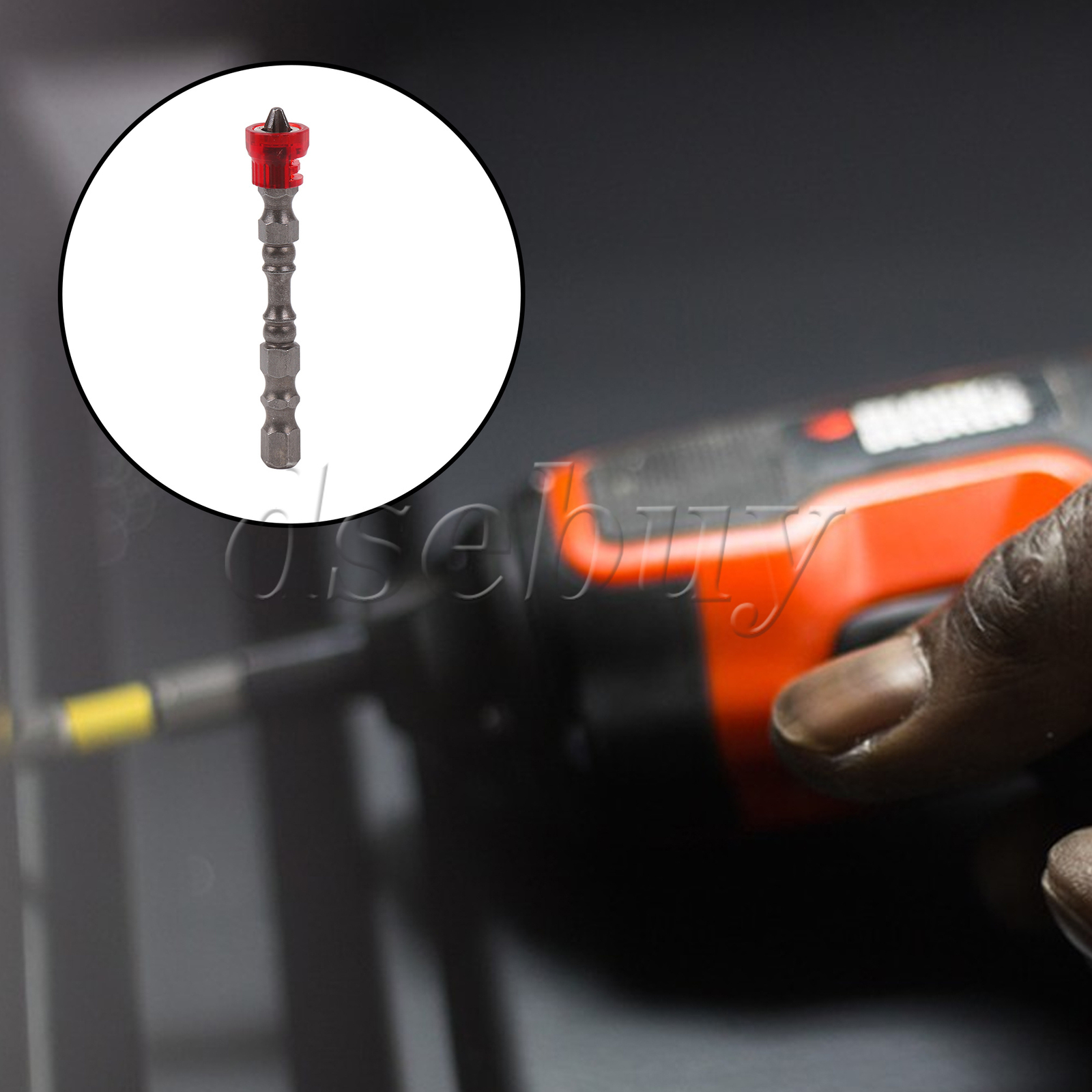 25PCS Magnetic Collar Design Screwdriver Bits 1/4″ Hex Shank S2 Chrome Steel Red
