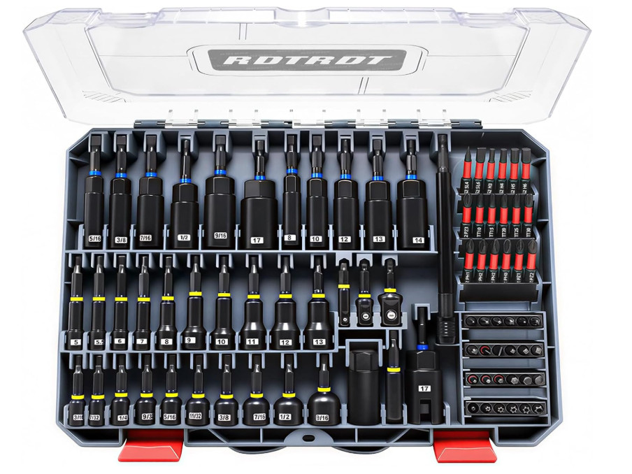 Juego 80 Piezas Llaves Magnéticas Impacto SAE/Métricas, Vasos y Adaptadores 1/4″