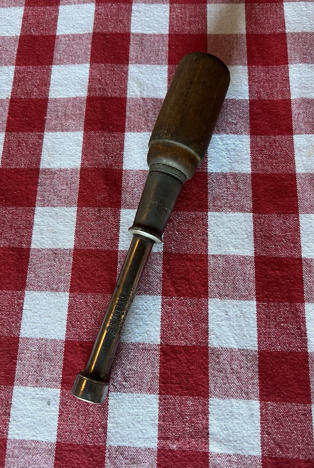 Vintage SPINTITE #3414 7/16″ Nut Driver 6 Point Walden Worcester Wood Handle