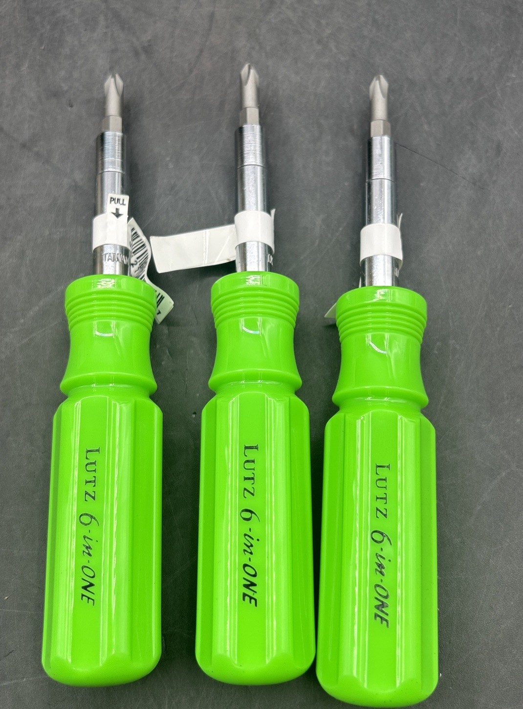 3 PK Gorilla Glue Lutz 6-IN-1 Screwdriver (Green)