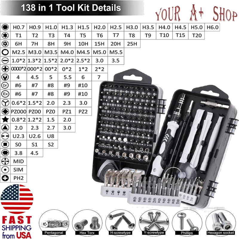 1/2*Mini 138 in1 Precision Screwdriver Set Fix TORX Magnetic Small Repair Tool